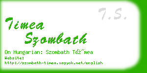 timea szombath business card